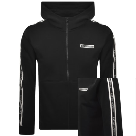 EA7 Emporio Armani Zip Hoodie Black | Mainline Menswear us